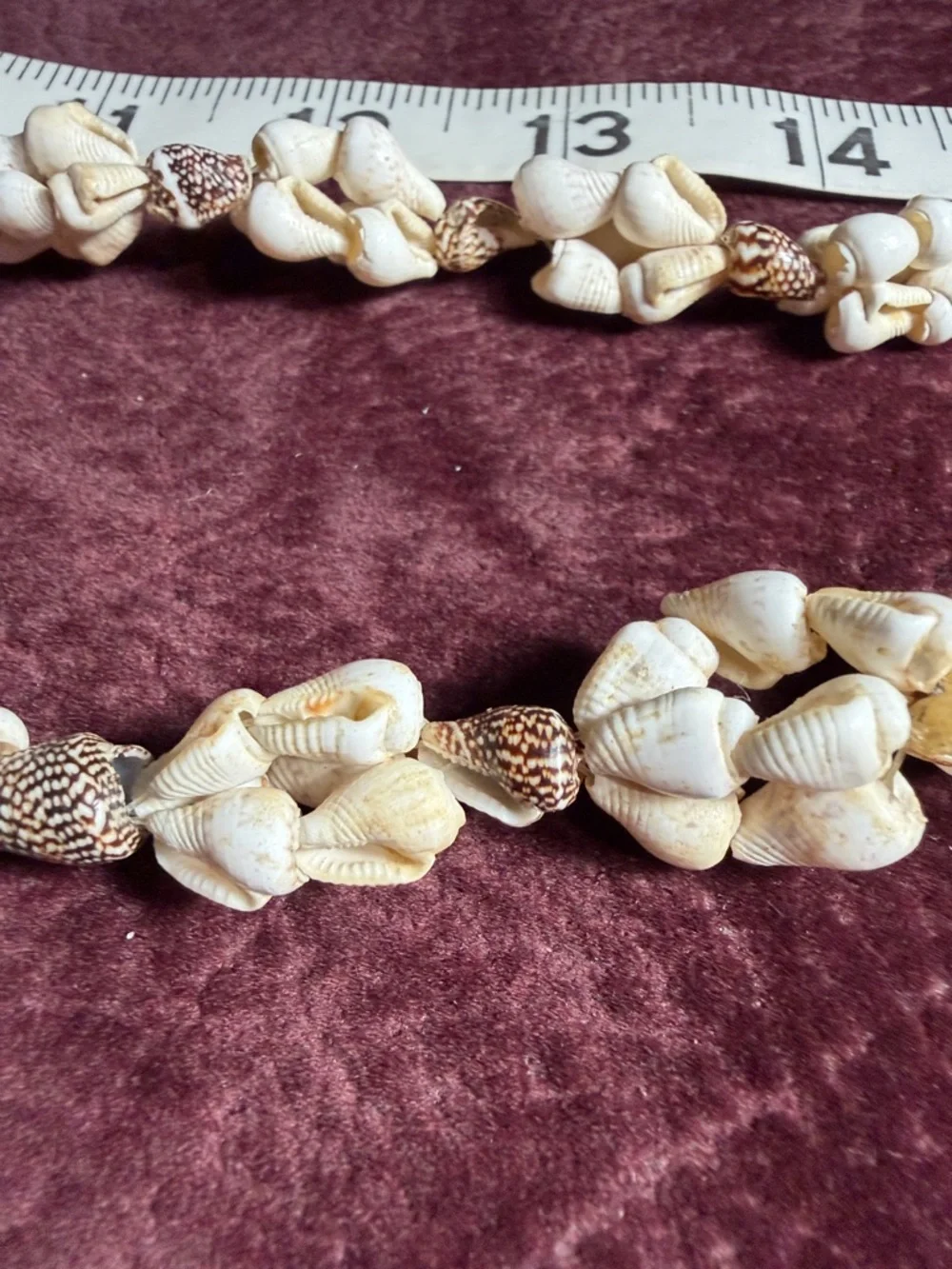 Vintage Natural White and Cream Sea Shell Cluster Bead Necklace